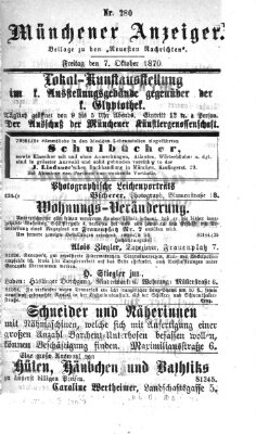 Münchener Anzeiger (Münchner neueste Nachrichten) Freitag 7. Oktober 1870