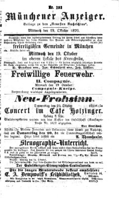 Münchener Anzeiger (Münchner neueste Nachrichten) Mittwoch 19. Oktober 1870