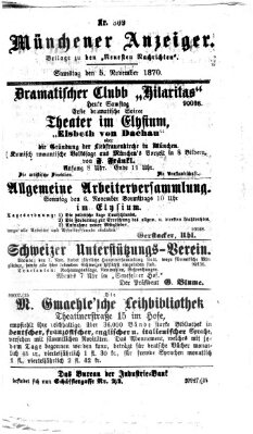 Münchener Anzeiger (Münchner neueste Nachrichten) Samstag 5. November 1870