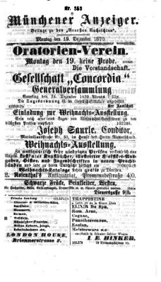 Münchener Anzeiger (Münchner neueste Nachrichten) Montag 19. Dezember 1870