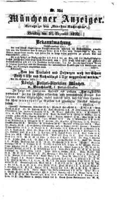 Münchener Anzeiger (Münchner neueste Nachrichten) Dienstag 20. Dezember 1870