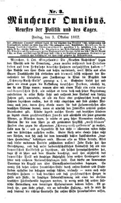 Münchener Omnibus Freitag 3. Oktober 1862