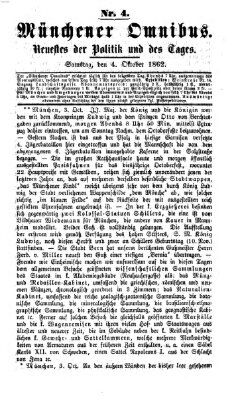 Münchener Omnibus Samstag 4. Oktober 1862