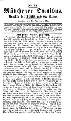 Münchener Omnibus Samstag 18. Oktober 1862