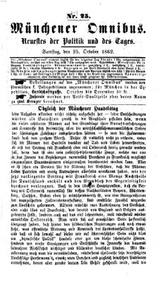 Münchener Omnibus Samstag 25. Oktober 1862