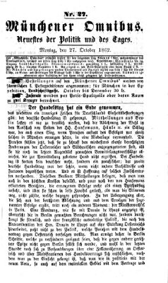 Münchener Omnibus Montag 27. Oktober 1862