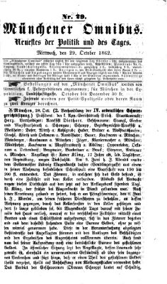 Münchener Omnibus Mittwoch 29. Oktober 1862