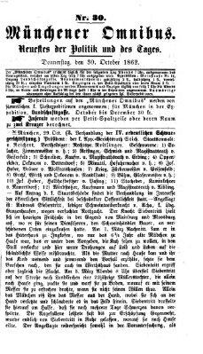 Münchener Omnibus Donnerstag 30. Oktober 1862