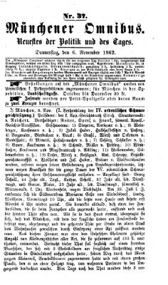 Münchener Omnibus Donnerstag 6. November 1862