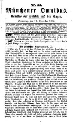 Münchener Omnibus Donnerstag 13. November 1862