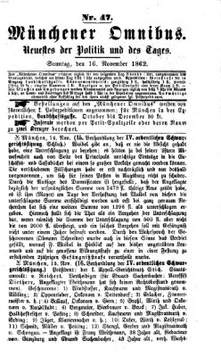 Münchener Omnibus Sonntag 16. November 1862