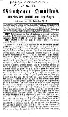 Münchener Omnibus Mittwoch 19. November 1862