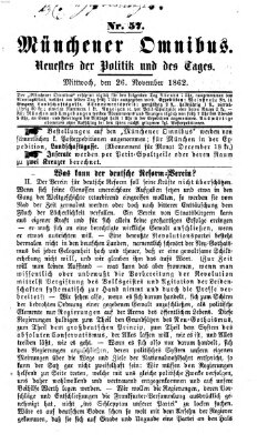 Münchener Omnibus Mittwoch 26. November 1862