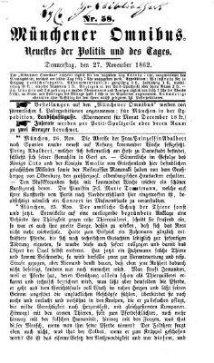 Münchener Omnibus Donnerstag 27. November 1862