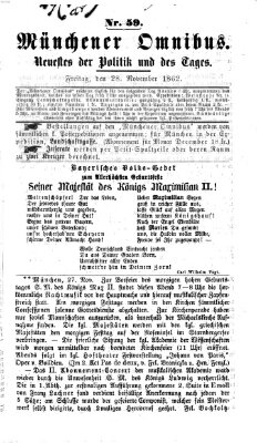 Münchener Omnibus Freitag 28. November 1862