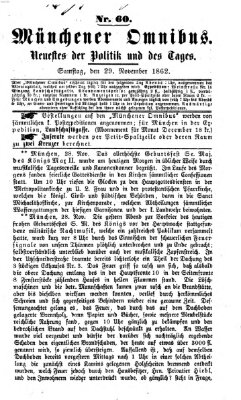 Münchener Omnibus Samstag 29. November 1862