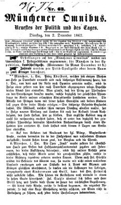 Münchener Omnibus Dienstag 2. Dezember 1862