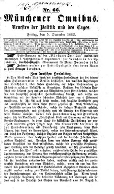 Münchener Omnibus Freitag 5. Dezember 1862