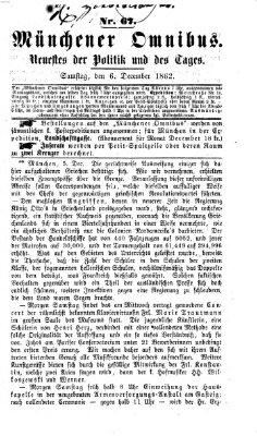 Münchener Omnibus Samstag 6. Dezember 1862