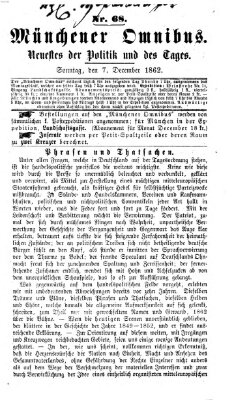 Münchener Omnibus Sonntag 7. Dezember 1862