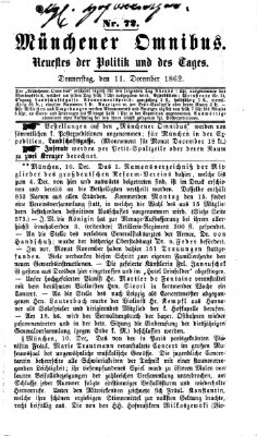 Münchener Omnibus Donnerstag 11. Dezember 1862