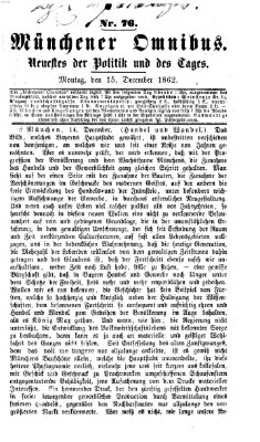 Münchener Omnibus Montag 15. Dezember 1862