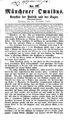 Münchener Omnibus Dienstag 16. Dezember 1862