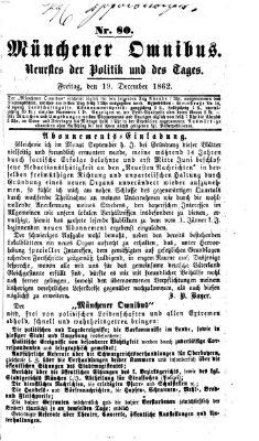 Münchener Omnibus Freitag 19. Dezember 1862