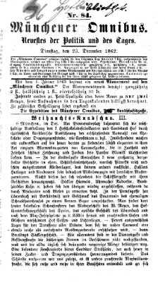 Münchener Omnibus Dienstag 23. Dezember 1862