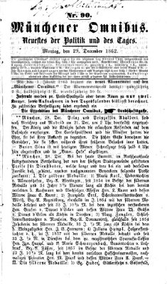 Münchener Omnibus Montag 29. Dezember 1862