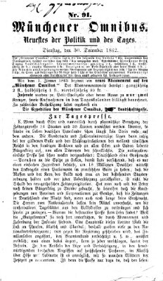 Münchener Omnibus Dienstag 30. Dezember 1862