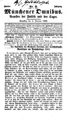 Münchener Omnibus Samstag 3. Januar 1863