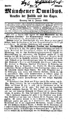 Münchener Omnibus Sonntag 4. Januar 1863