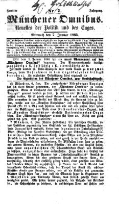 Münchener Omnibus Mittwoch 7. Januar 1863