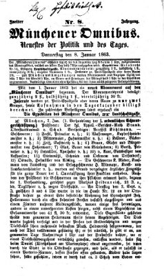 Münchener Omnibus Donnerstag 8. Januar 1863