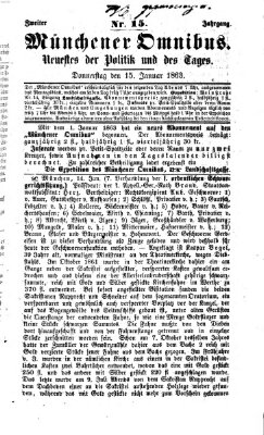 Münchener Omnibus Donnerstag 15. Januar 1863