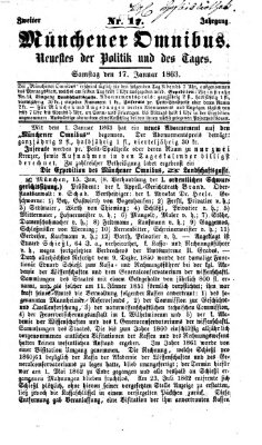 Münchener Omnibus Samstag 17. Januar 1863