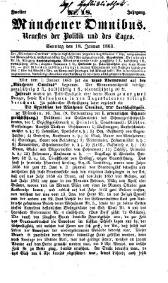 Münchener Omnibus Sonntag 18. Januar 1863