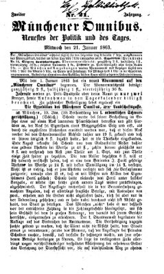 Münchener Omnibus Mittwoch 21. Januar 1863