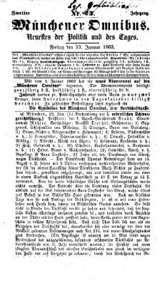 Münchener Omnibus Freitag 23. Januar 1863