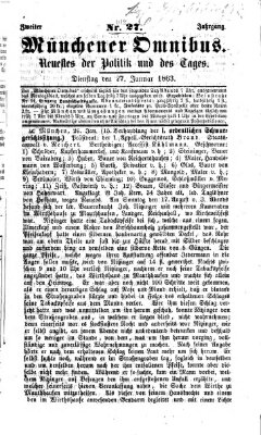 Münchener Omnibus Dienstag 27. Januar 1863