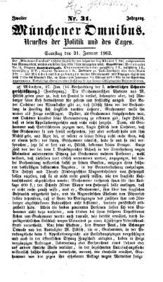 Münchener Omnibus Samstag 31. Januar 1863