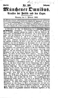 Münchener Omnibus Sonntag 1. Februar 1863