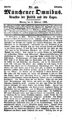 Münchener Omnibus Montag 9. Februar 1863