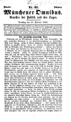 Münchener Omnibus Dienstag 10. Februar 1863