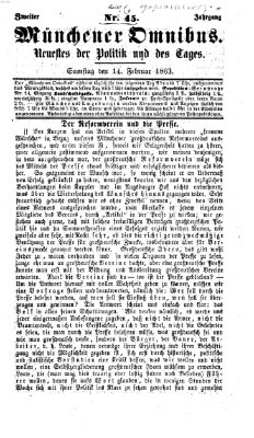 Münchener Omnibus Samstag 14. Februar 1863