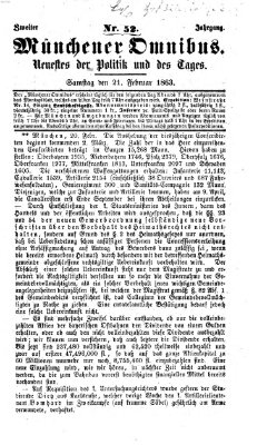 Münchener Omnibus Samstag 21. Februar 1863