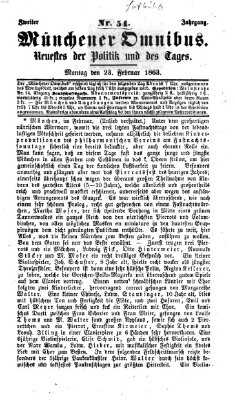 Münchener Omnibus Montag 23. Februar 1863