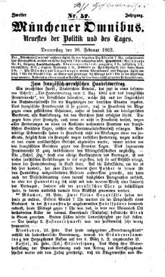 Münchener Omnibus Donnerstag 26. Februar 1863