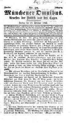 Münchener Omnibus Freitag 27. Februar 1863